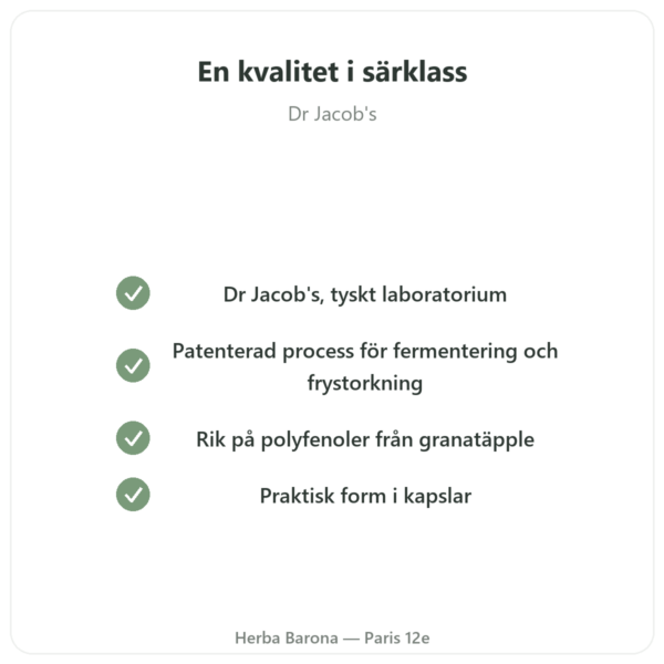 Granaprosan – Dr Jacob's – 100 kapslar (granatäppleelixir i kapselform) kvalitet Paris Herba Barona