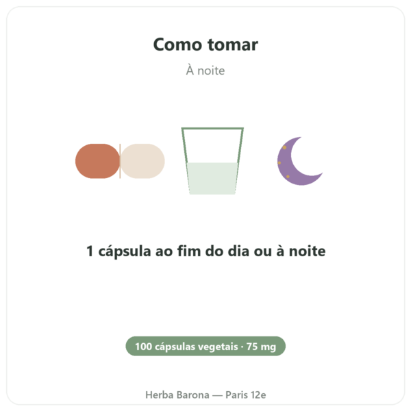 Griffonia 5-HTP 75 mg – 100 cápsulas vegetais modo de uso e dosagem Paris Herba Barona