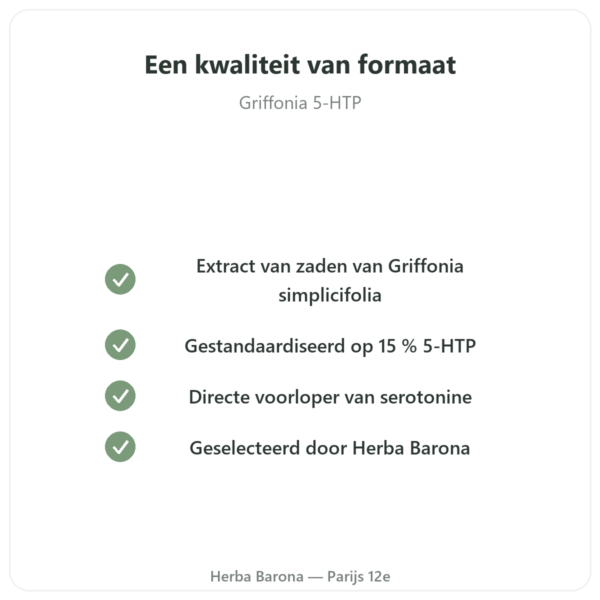 Griffonia 5-HTP 75 mg – 100 plantaardige capsules kwaliteit Paris Herba Barona