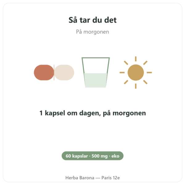 Ekologiskt Grönt Te – 60 kapslar 500 mg 90% polyfenoler – Dynveo användning och dosering Paris Herba Barona