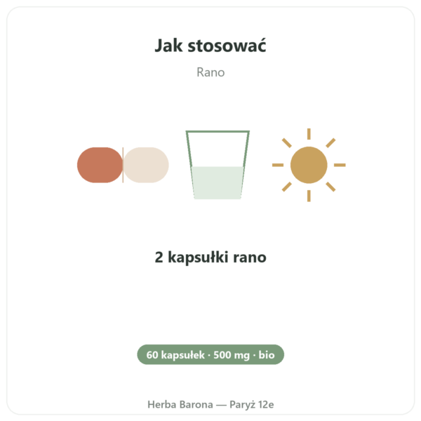 Guarana bio kofeina – Dynveo – 60 kapsułek w Paryżu sposób użycia i dawkowanie Paris Herba Barona