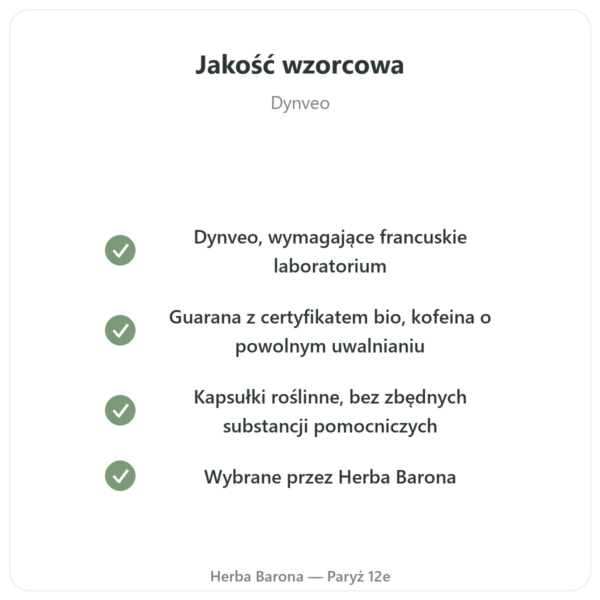 Guarana bio kofeina – Dynveo – 60 kapsułek w Paryżu jakość Paris Herba Barona