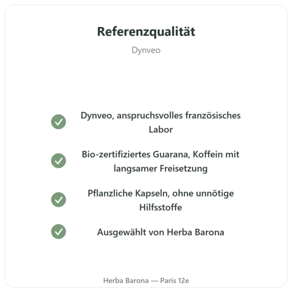 Guarana Bio Koffein – Dynveo – 60 Kapseln Qualität Paris Herba Barona
