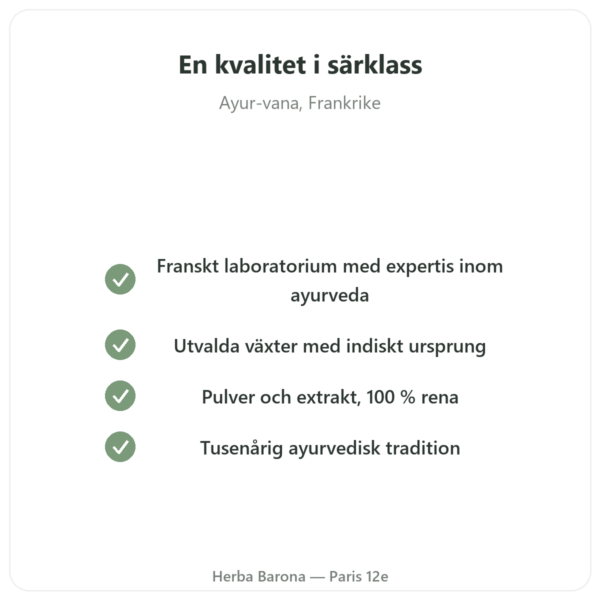 Gurkmeja Peppar – Ayur-vana – 60 kapslar kvalitet Paris Herba Barona