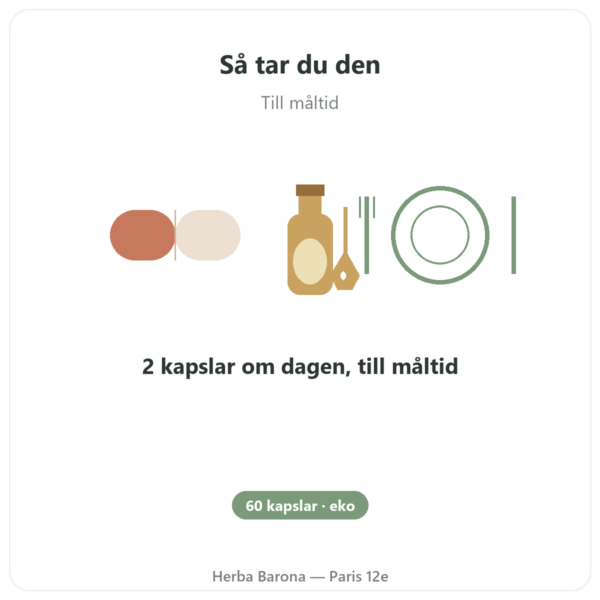 Gurkörtsolja EKO – Dynveo – 500 mg – 60 Kapslar användning och dosering Paris Herba Barona