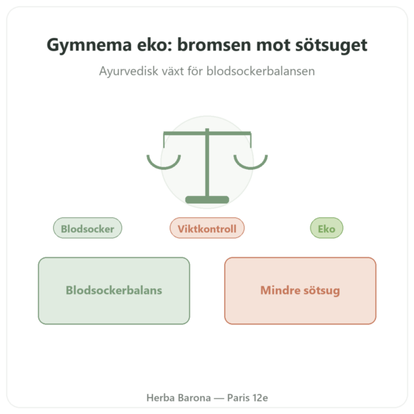 Gymnema Sylvestris BIO Dynveo 90 kapslar 250 mg Gymnemasyra 25% presentation Paris Herba Barona