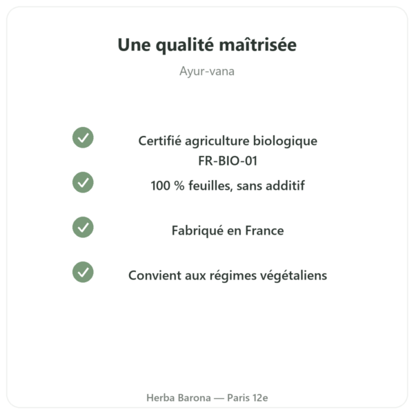 Gymnema Sylvestris poudre bio 150 g Ayur-vana qualite et garanties Paris Herba Barona