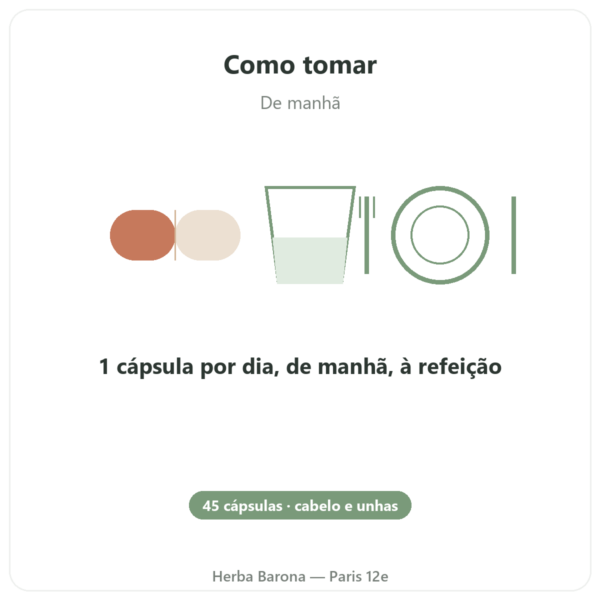 Hair and Nail – Be-Life – 45 cápsulas – Cabelo e Unhas modo de uso e dosagem Paris Herba Barona