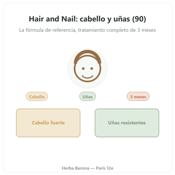 Hair and Nail – Be-Life – 90 Cápsulas – Cabello y Uñas presentación Paris Herba Barona