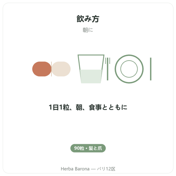 Hair and Nail – Be-Life – 90カプセル – 髪と爪 directions and dosage Paris Herba Barona