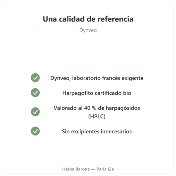 Harpagofito BIO – 60 cápsulas – Dynveo ultra dosificado calidad Paris Herba Barona