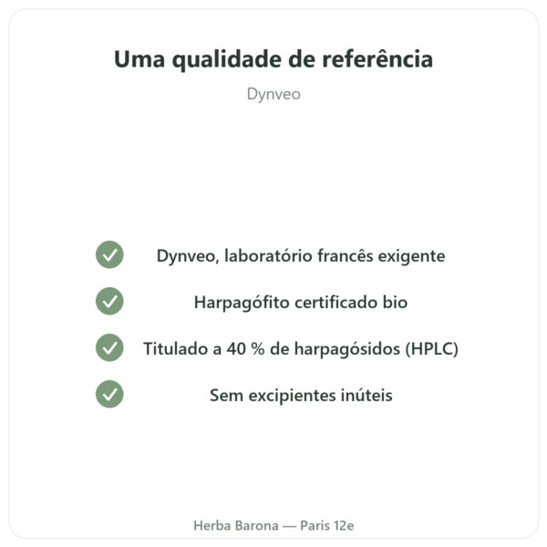 Harpagofito Bio Dynveo Ultra Dosado 60 cápsulas qualidade Paris Herba Barona