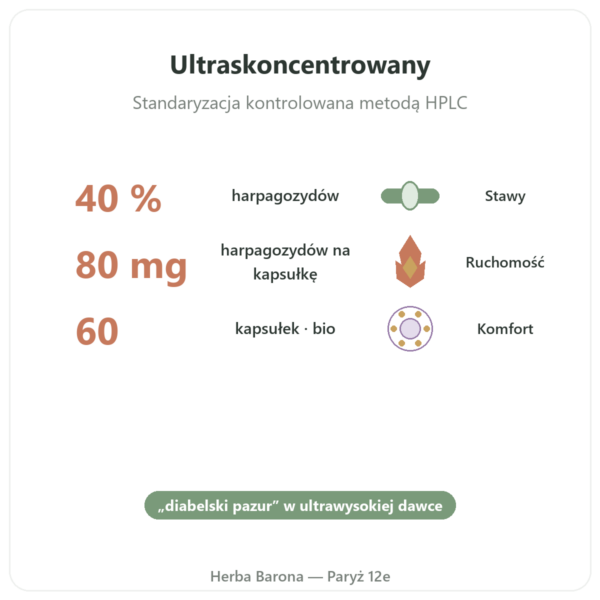 Harpagofitum Bio – 60 kaps. – DYNVEO wysoka dawka korzyści i najważniejsze fakty Paris Herba Barona