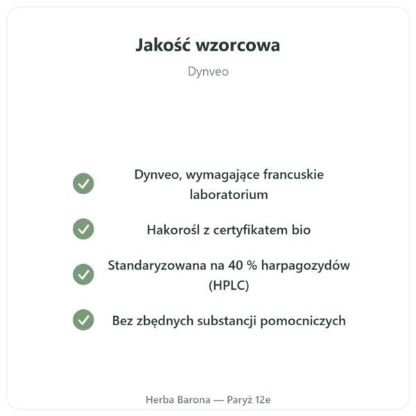 Harpagofitum Bio – 60 kaps. – DYNVEO wysoka dawka jakość Paris Herba Barona