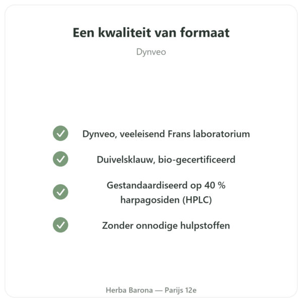 HARPAGOPHYTUM Bio – 60 capsules – DYNVEO ultra gedoseerd kwaliteit Paris Herba Barona