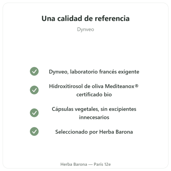 Hidroxitirosol extracto de oliva BIO Dynveo – 60 cápsulas calidad Paris Herba Barona