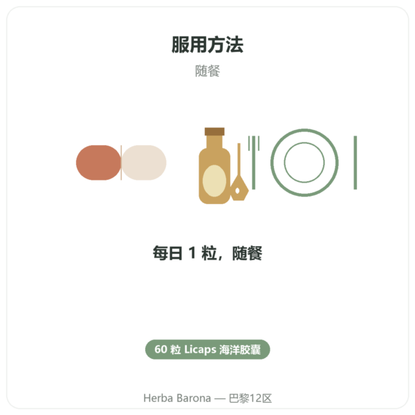 纯磷虾油 Superba Boost™ 60粒 DYNVEO 使用方法与建议剂量 Paris Herba Barona