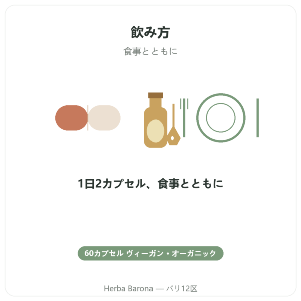オーガニック亜麻仁油 – Dynveo – 60カプセル directions and dosage Paris Herba Barona
