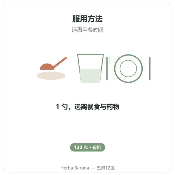 活性植物炭粉 120 克 – Dynveo 使用方法与建议剂量 Paris Herba Barona