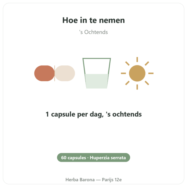 Huperzine A – Dynveo – 60 capsules gebruiksaanwijzing en dosering Paris Herba Barona