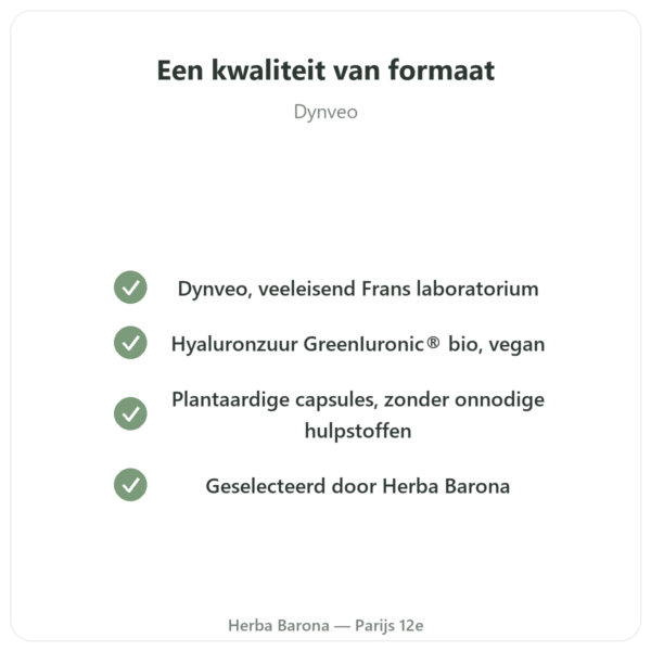 Biologisch Hyaluronzuur Dynveo 60 Capsules kwaliteit Paris Herba Barona