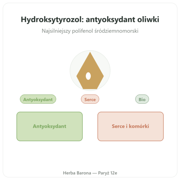 Hydroksytyrozol ekstrakt z oliwek BIO Dynveo 60 kapsułek prezentacja Paris Herba Barona