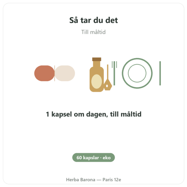 Hydroxytyrosol olivextrakt EKO Dynveo 60 kapslar användning och dosering Paris Herba Barona