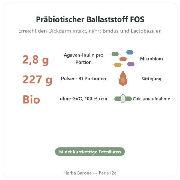 Inulin Pulver Bio – Now Foods – 227 g – Präbiotikum Vorteile und Fakten Paris Herba Barona