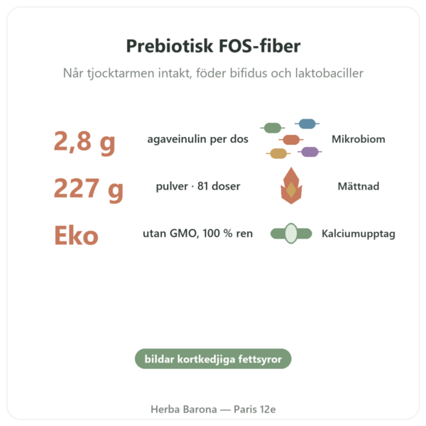Inulin Rent Ekologiskt Pulver Now Foods 227g - Prebiotika fördelar och nyckelfakta Paris Herba Barona