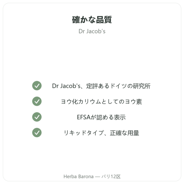 ヨウ素 ドロップ – Dr Jacob's quality Paris Herba Barona