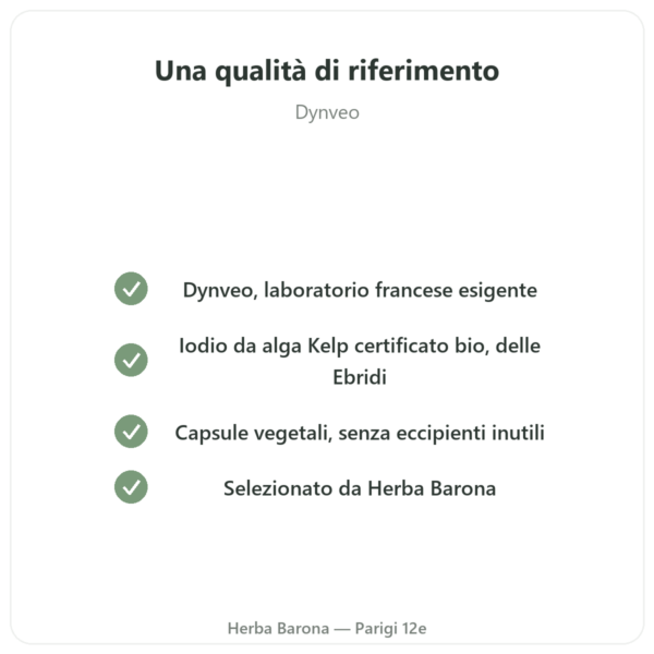 Iodio da alga Kelp BIO – Dynveo – 150µg – 180 capsule qualità Paris Herba Barona