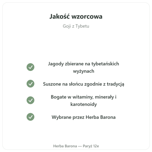 Jagody Goji z Tybetu 500 g jakość Paris Herba Barona