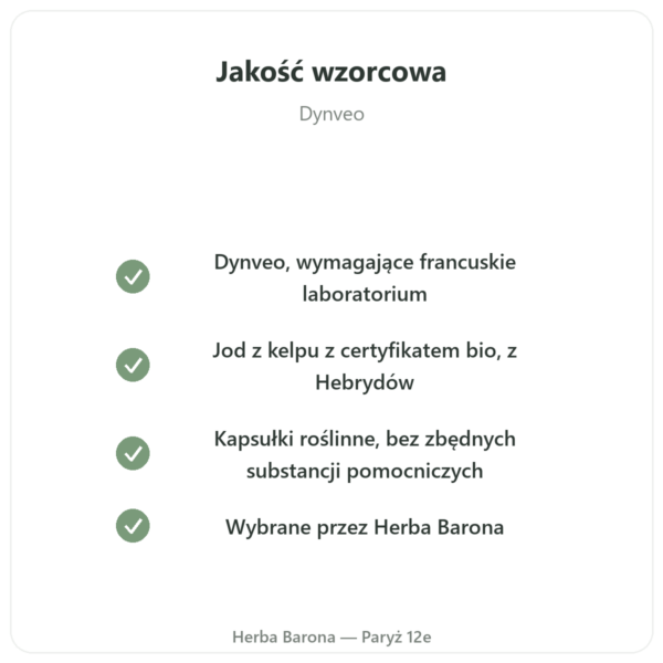 Jod z alg Kelp bio Dynveo – 150 µg – 180 kapsułek jakość Paris Herba Barona