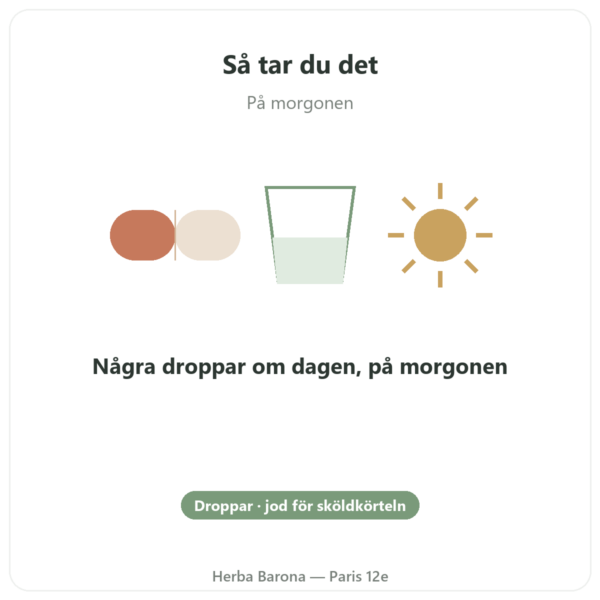 Jod Droppar – Dr Jacob's användning och dosering Paris Herba Barona