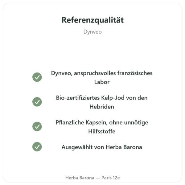 Jod aus Bio-Kelp-Alge – Dynveo – 150 µg – 180 Kapseln Qualität Paris Herba Barona