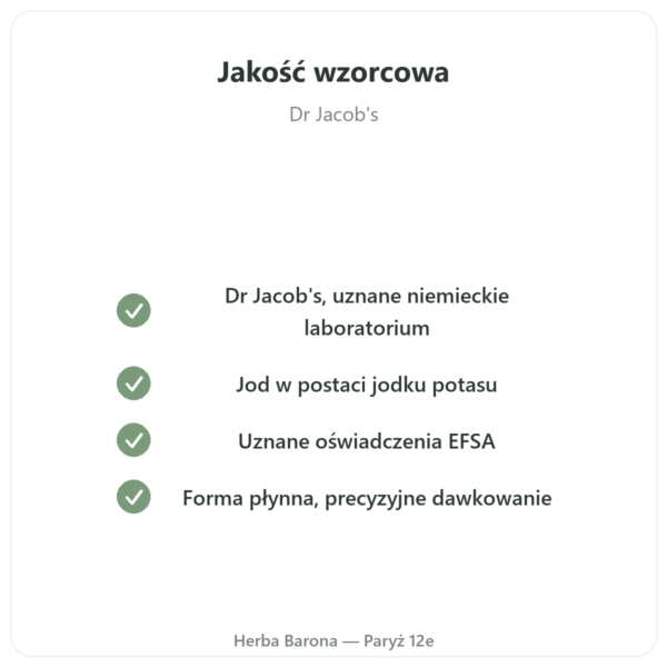 Jod w kroplach – Dr Jacob's jakość Paris Herba Barona