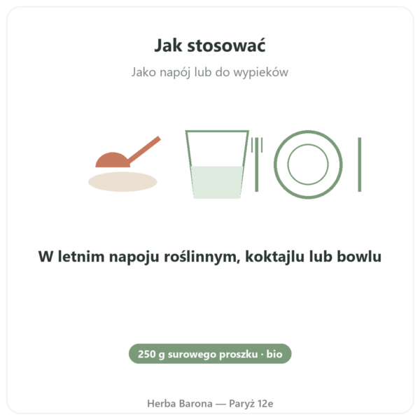Kakao Criollo Surowe Czyste w Proszku Bio 250g Saldac sposób użycia i dawkowanie Paris Herba Barona