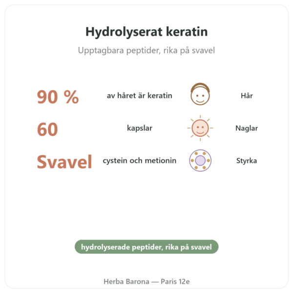 Keratin Dynveo 60 kapslar fördelar och nyckelfakta Paris Herba Barona
