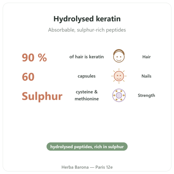 Keratine - Dynveo - 60 capsules benefits and key facts Paris Herba Barona