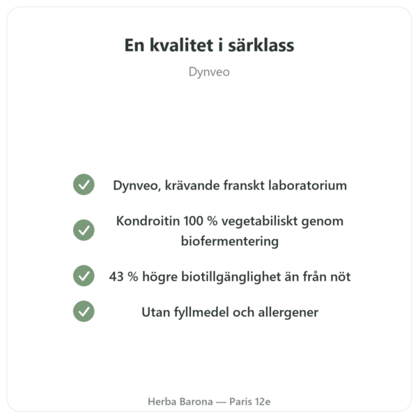 Kondroitinsulfat 600 mg – 60 kapslar – Dynveo kvalitet Paris Herba Barona