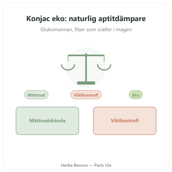 Konjak Bio 60 kapslar – Vecteur Santé – Naturlig aptitdämpare med glukomannan presentation Paris Herba Barona