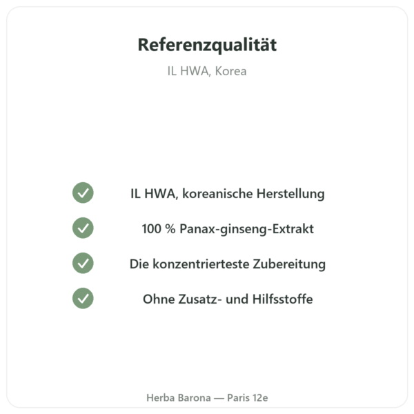 Koreanischer Ginseng in Paste – Reiner koreanischer Extrakt IL HWA – 30 g Dose Qualität Paris Herba Barona