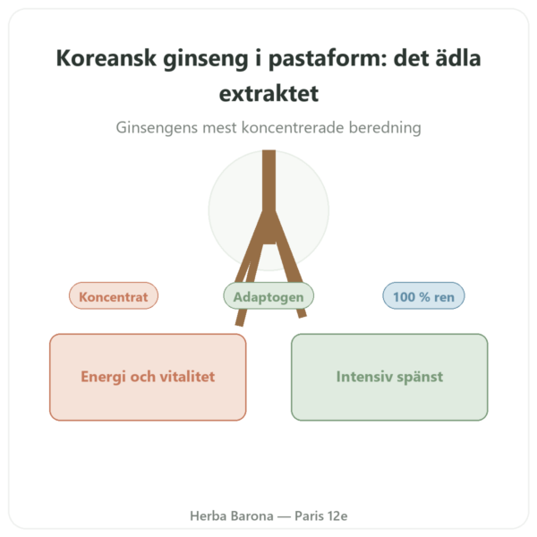 Koreansk Ginseng i Pastaform, Rent Extrakt IL HWA – Burk 30 g presentation Paris Herba Barona