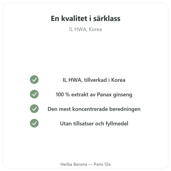 Koreansk Ginseng i Pastaform, Rent Extrakt IL HWA – Burk 30 g kvalitet Paris Herba Barona
