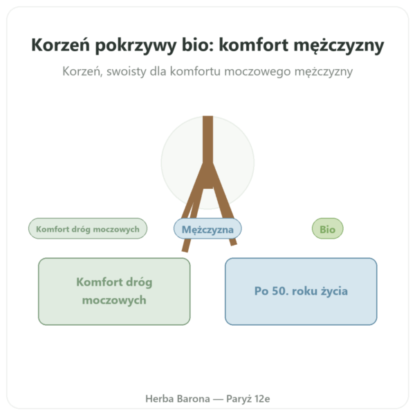 Korzeń Pokrzywy Bio – Dynveo – Ekstrakt 4:1 – 60 kapsułek prezentacja Paris Herba Barona