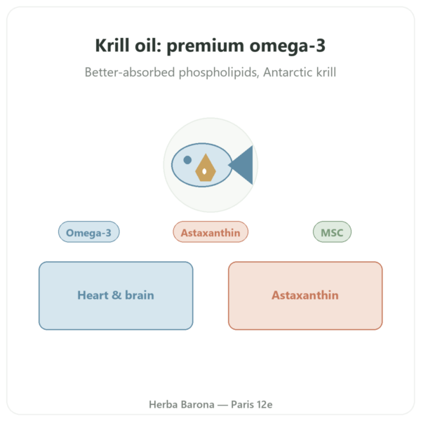 Krill Oil Superba Boost - Dynveo - 60 capsules presentation Paris Herba Barona