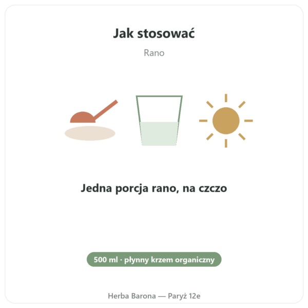 Krzem Organiczny G5 500 ml sposób użycia i dawkowanie Paris Herba Barona