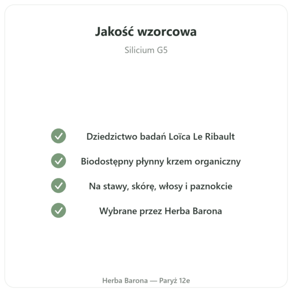 Krzem Organiczny G5 500 ml jakość Paris Herba Barona