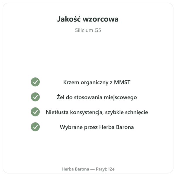 Krzem organiczny G5 żel – 100 ml jakość Paris Herba Barona