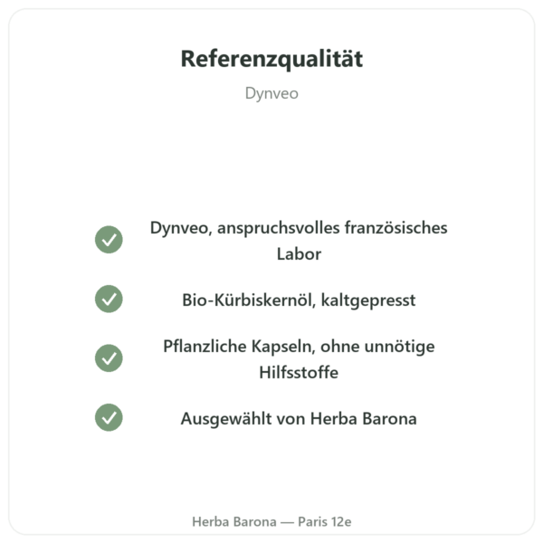 Bio-Kürbiskernöl – Dynveo – 60 Kapseln Qualität Paris Herba Barona